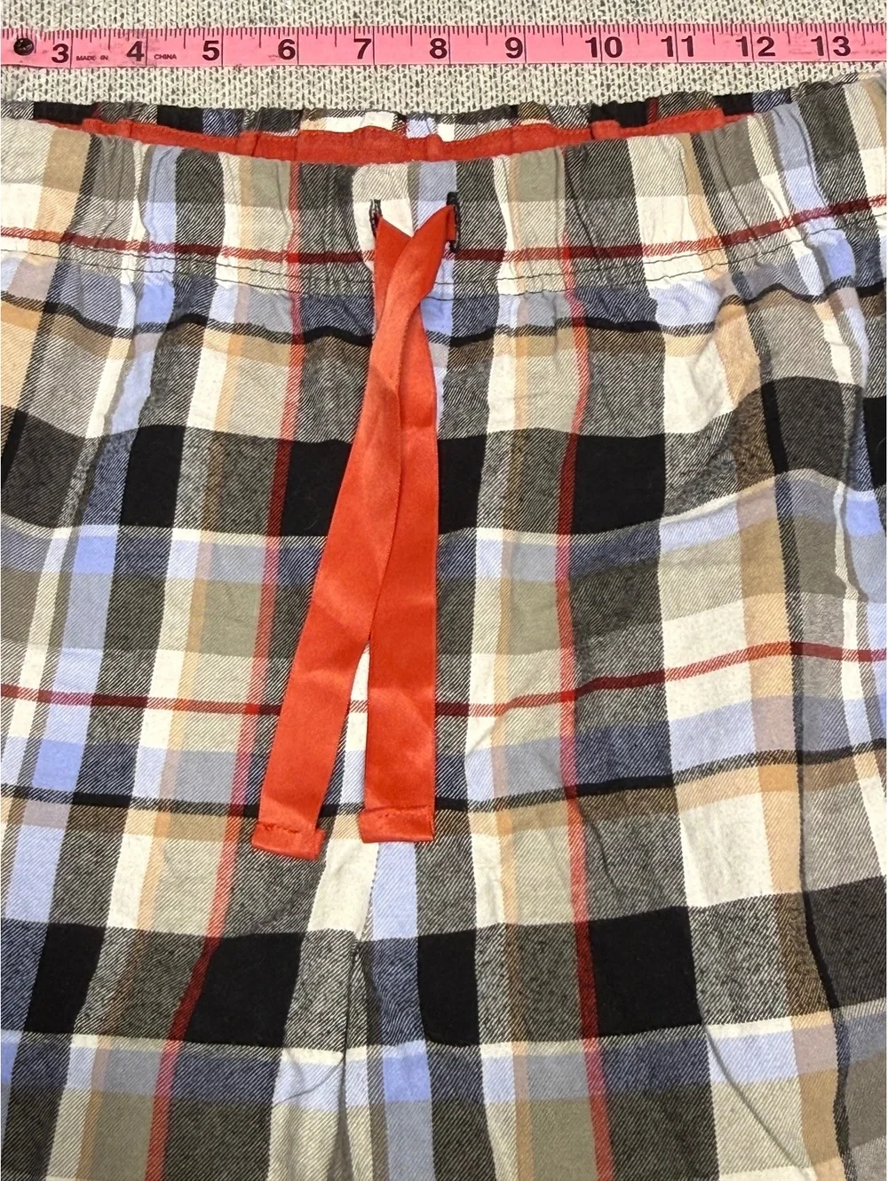 Vera Bradley Medium Plaid Cotton Pajama Pants with Red Draws